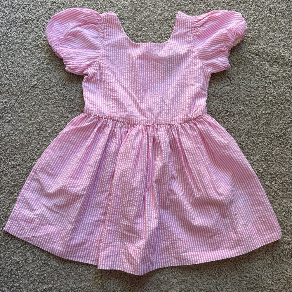 NWT Polo Ralph Lauren Toddler Girl Pinstripe Seersucker Pink Dress Sz 3